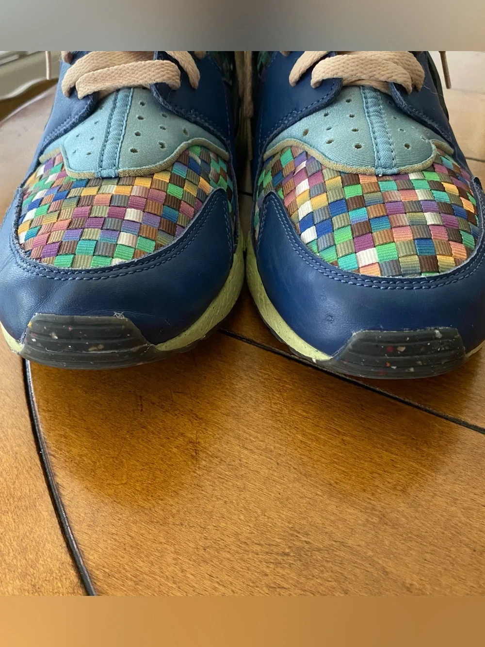 Multicolor Woven Mesh Casual Men's Sneakers - Blue & Pastel